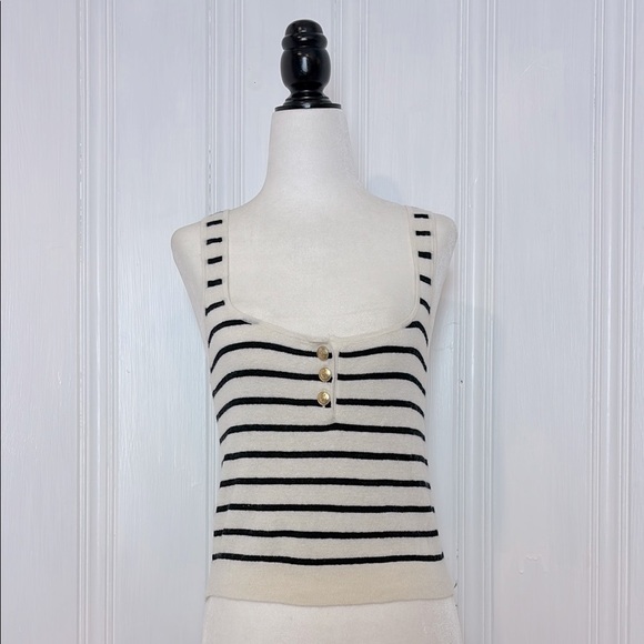 J. Crew Tops - J.CREW Reimagined Striped Cropped Tank – Merino Wool & Linen Blend